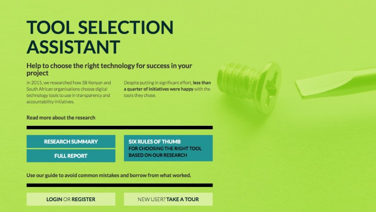 If the tool fits… launching our research on how transparency and accountability initiatives choose technology tools
