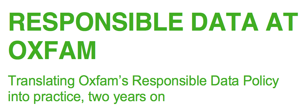 Responsible Data Implementation at Oxfam