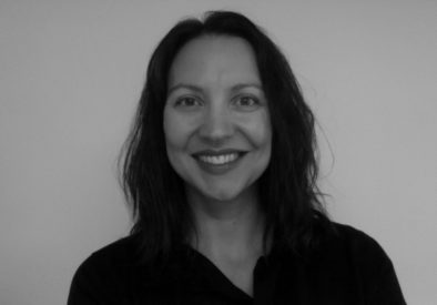 Black and white photo of Sara Baker